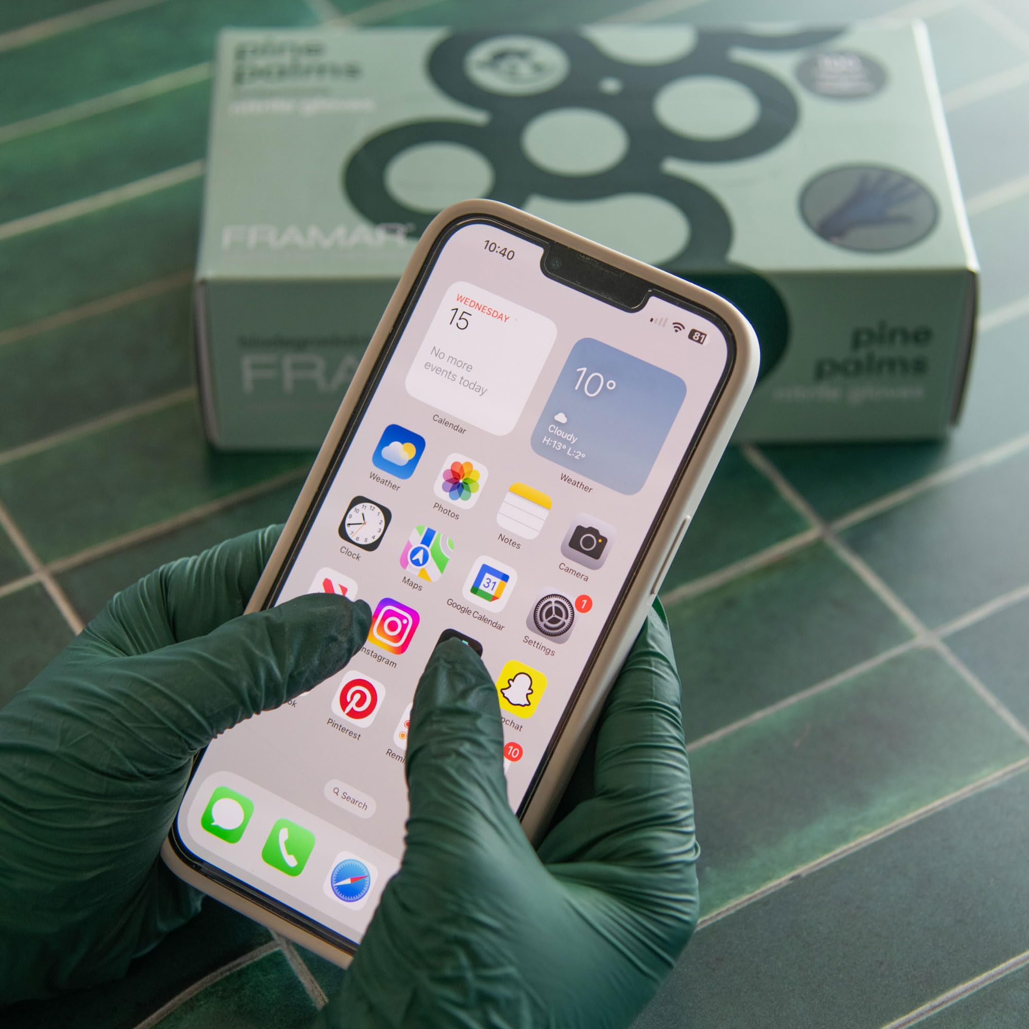 FRAMAR Biodegradable Green Gloves Latex Free Large – Disposable Nitrile Gloves Large, Cleaning Rubber Glove Disposable, Non Latex Hair Dye Glove 100 Pk - Image 4