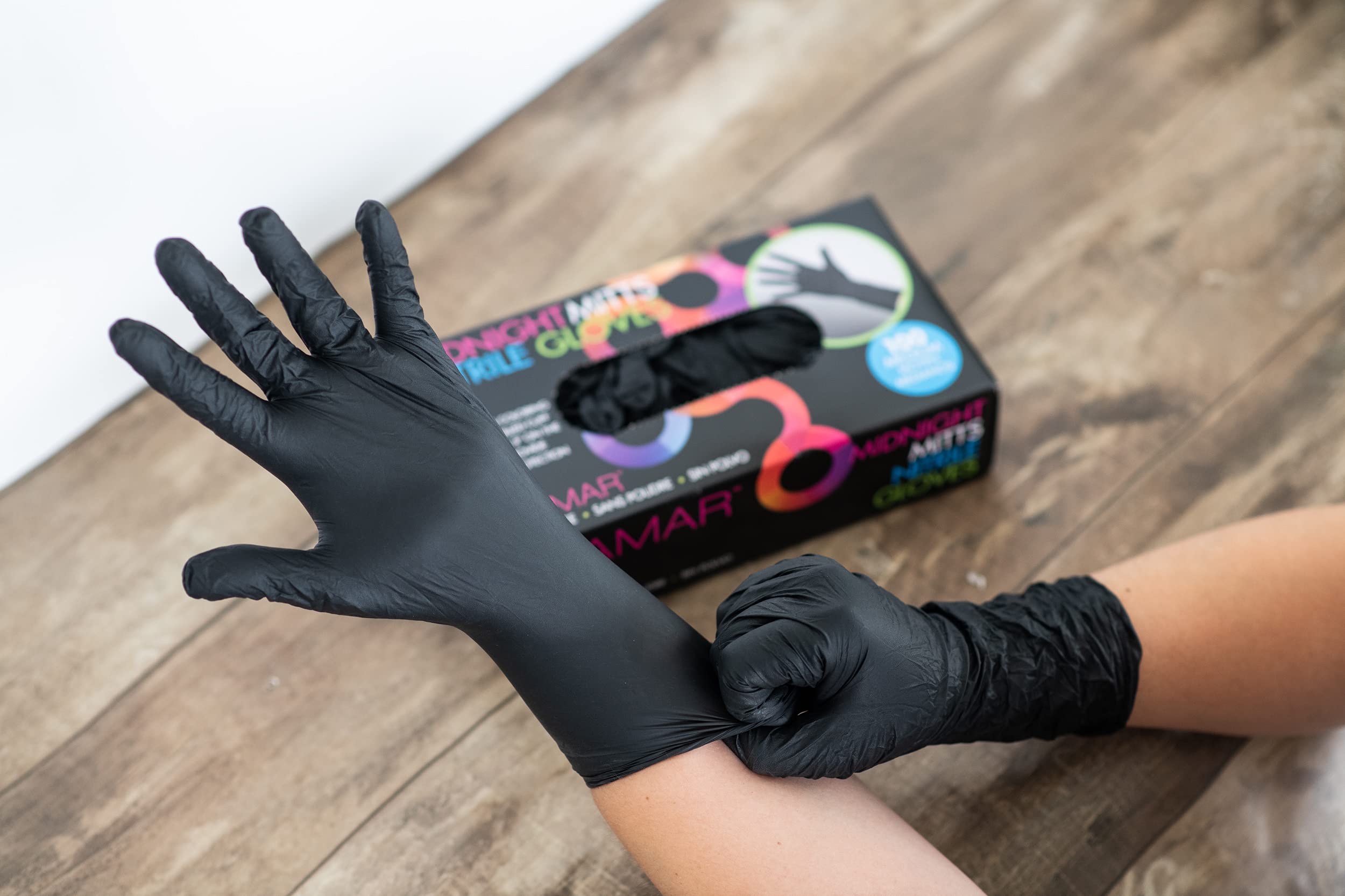 FRAMAR Black Nitrile Gloves Disposable Latex Free – Extra Large Nitrile Gloves xl, For Hair Dye, Cleaning, Tattoo, Mechanics – Extra Durable & Resistant, 12 Inches Long – 100 Pack - Image 7