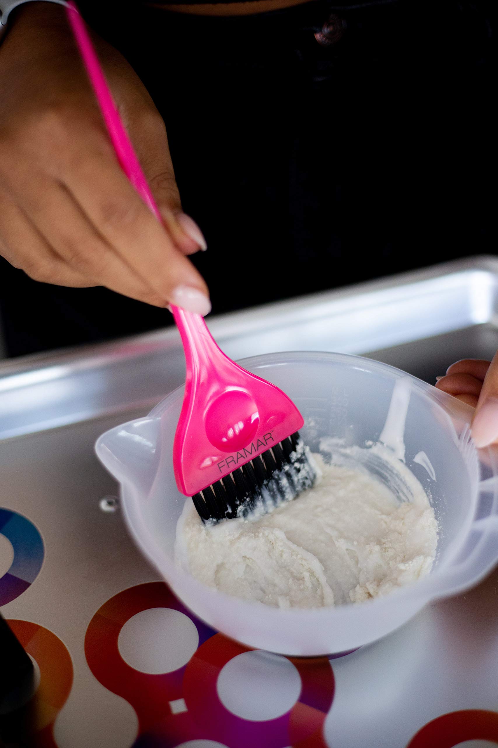 FRAMAR Classic Hair Color Brush – Hair Dye Brushes For Hair Stylist, Hair Coloring Brush, Color Applicator Brush, Tint Brushes For Hair Color, Dye Brush Tools - Pink - Image 3