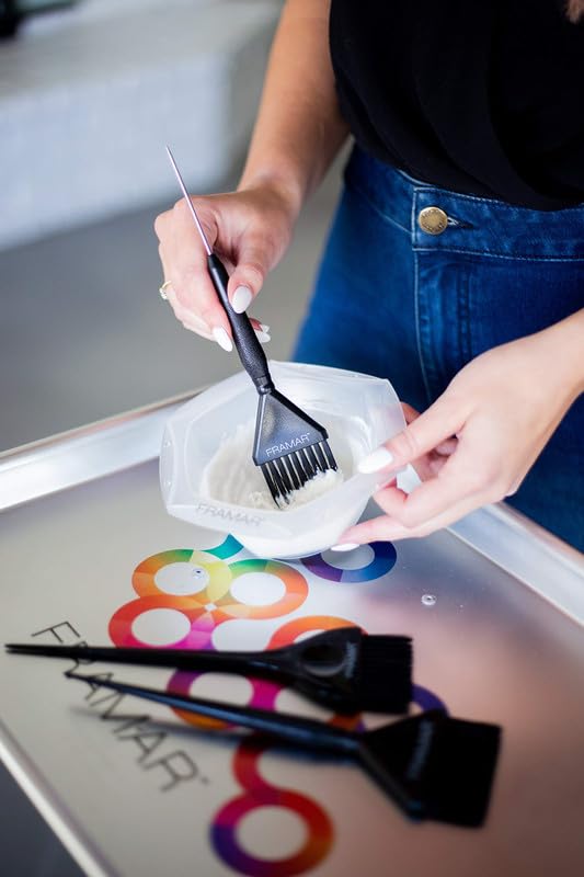 Framar Family Hair Color Brush Set - Hair Dye Brush Kit, Hair Coloring Brushes For Hair Stylist, Tint Brushes for Hair Color, Tapered Edges For Precision – 3 Pack Black - Image 3