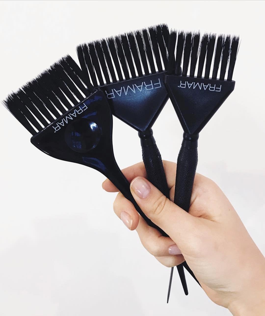 Framar Family Hair Color Brush Set - Hair Dye Brush Kit, Hair Coloring Brushes For Hair Stylist, Tint Brushes for Hair Color, Tapered Edges For Precision – 3 Pack Black - Image 7